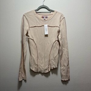 Urban Outfitters Beige Long Sleeve Top